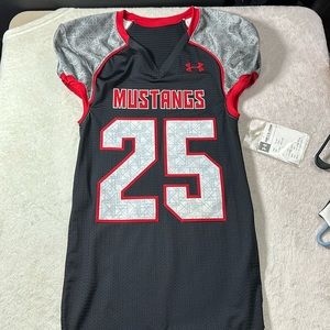 Under Armour Men’s Mustangs Football Jersey Size Medium Black Red White